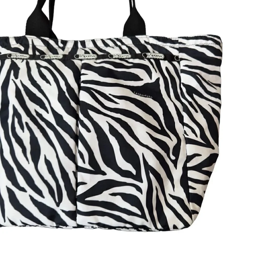 Le Sportsac Black & White Zebra Tote Bag - Picture 5 of 15